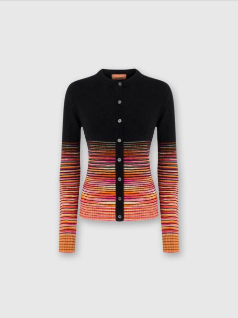 Missoni Crewneck cardigan in dégradé slub cashmere