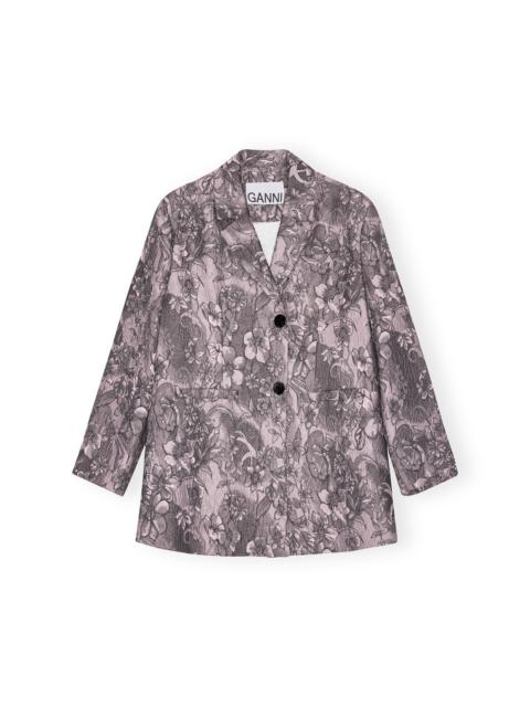GANNI RIPPLED JACQUARD OVERSIZED BLAZER