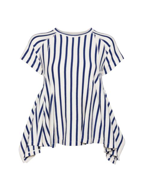 Stripe Flared Hem T-shirt