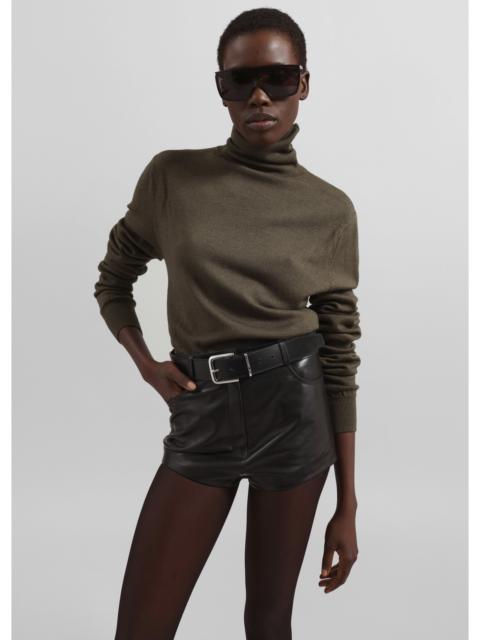 The Frankie Shop Loen Leather Hot Pants - Black
