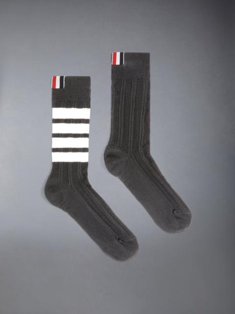 Thom Browne Washable Merino 4-Bar Mid Calf Socks