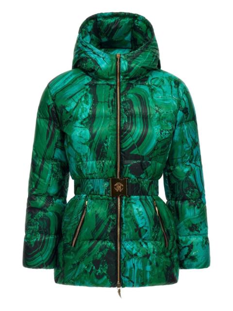 Roberto Cavalli Malachite-print puffer jacket