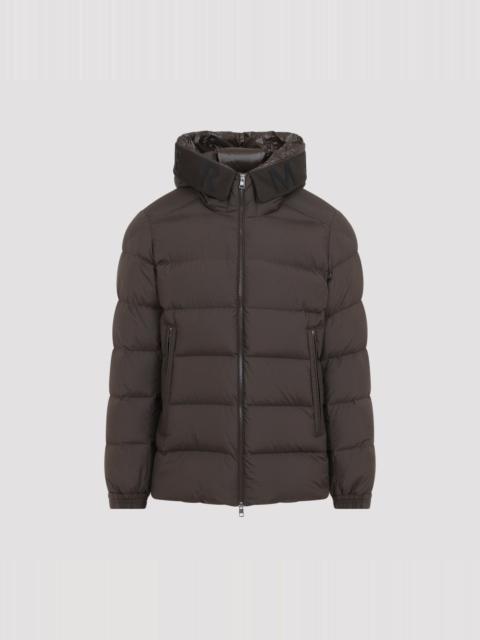 Moncler MONCLER $2310 Brown Orvelle Hooded Mid Length Down Jacket Ne