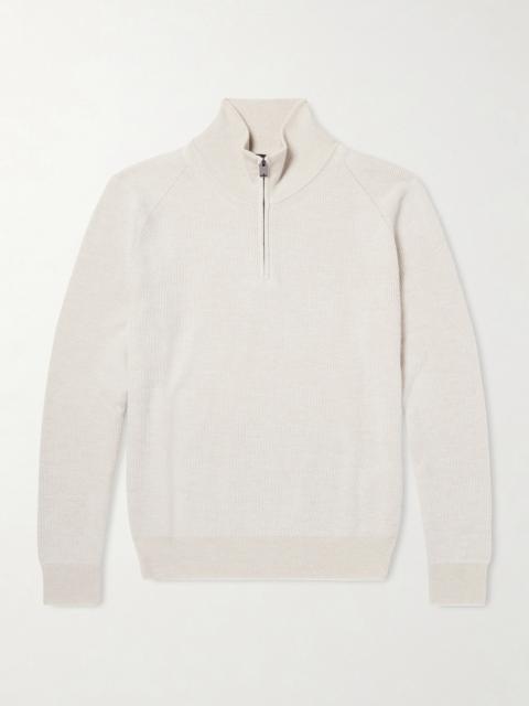 Brioni Cashmere and Silk-Blend Half-Zip Sweater