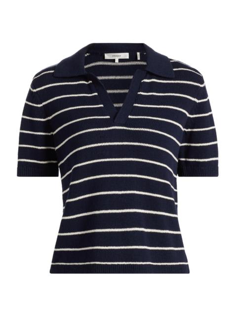 FRAME Women's Striped Cotton Polo Shirt - Navy Multi