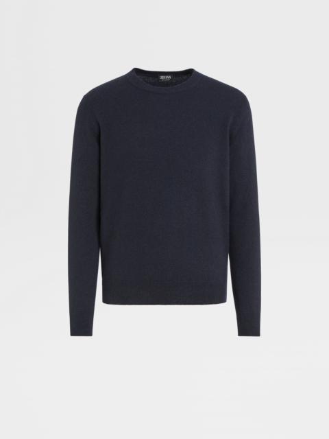 ZEGNA NAVY BLUE OASI CASHMERE CREWNECK