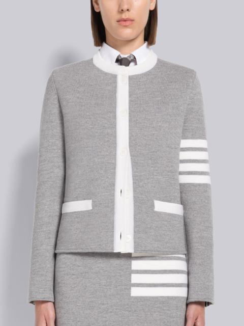 Thom Browne Double Face Merino 4-Bar Cardigan Jacket