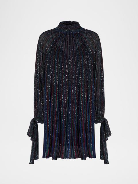 Missoni Paillette Striped Long-Sleeve Mini Dress