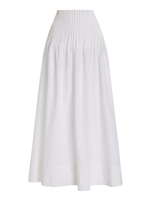House of Dagmar Cotton Poplin Maxi Skirt white