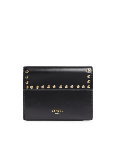 LANCEL studded leather flap wallet