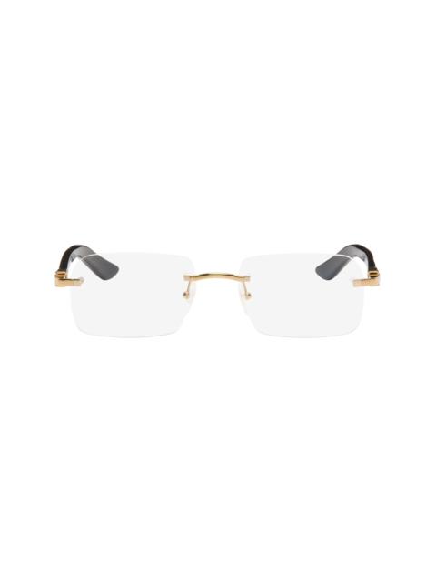 Cartier Gold & Black Elongated C de Cartier Glasses