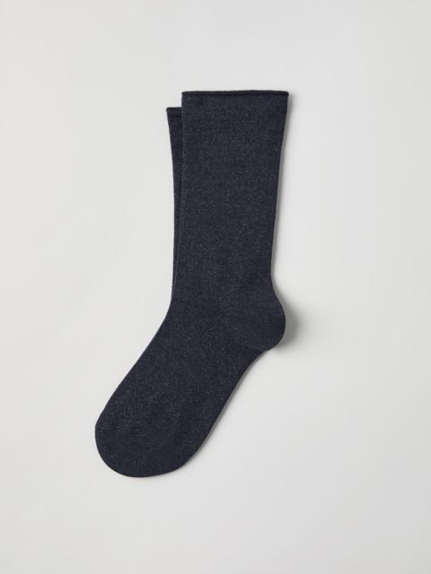 Cashmere and silk sparkling knit socks
