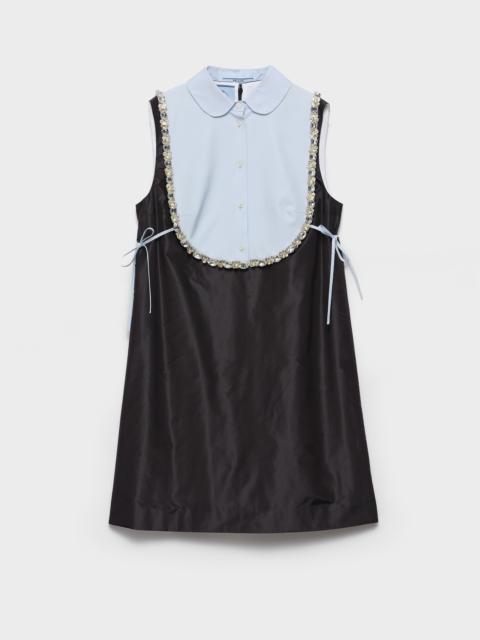 Prada Embroidered taffeta mini-dress