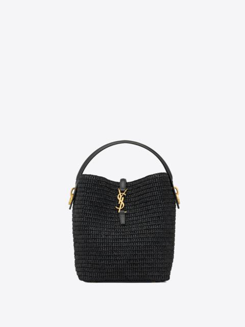 SAINT LAURENT le 37 in woven raffia and vegetable-tanned leather
