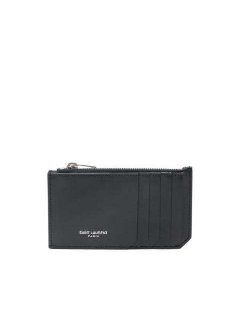 SAINT LAURENT zip-top card holder