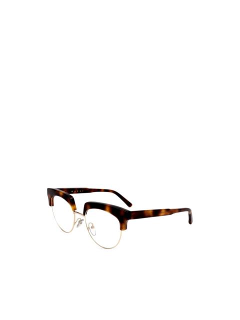 Marni tortoiseshell-effect browline glasses