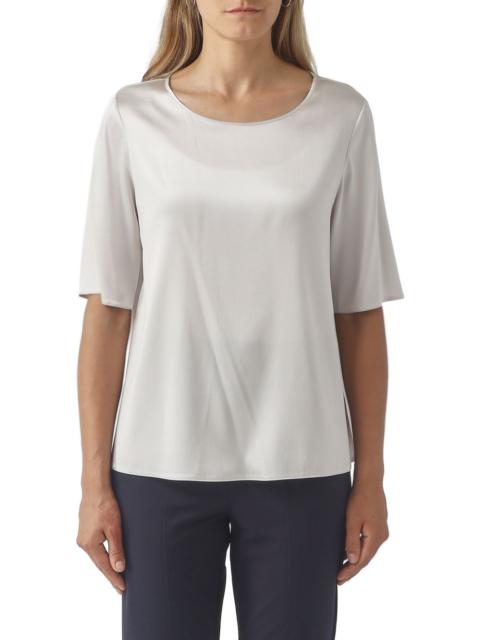 Max Mara satin-finish short-sleeve top