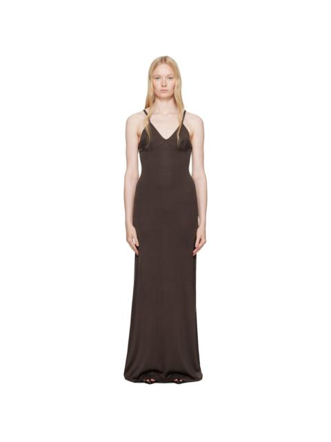 AYA MUSE Brown Slip Maxi Dress