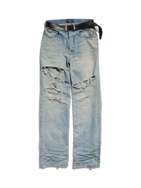 BALENCIAGA Integrated Belt Pants in Light Blue