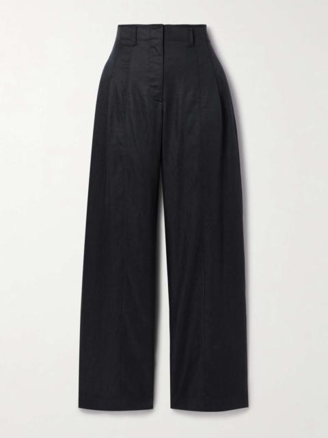 ULLA JOHNSON Delvine pleated Lyocell-blend twill wide-leg pants