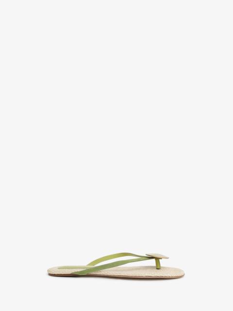 CHRISTOPHER ESBER Aura Quartz Raffia Flip Flop