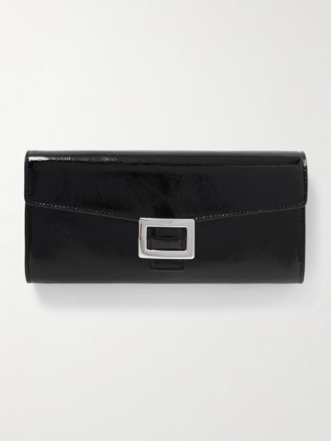 Roger Vivier Belle Vivier Buckled Patent-leather Clutch