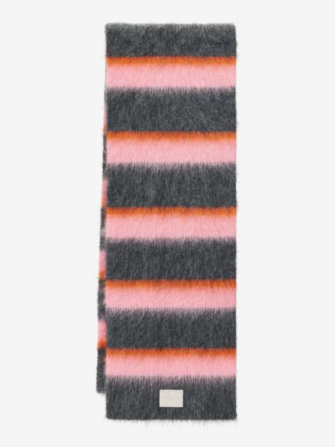 Alexander Wang logo scarf in brushed stripe mohair