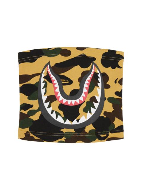 A BATHING APE® Yellow Camo Shark Neck Warmer