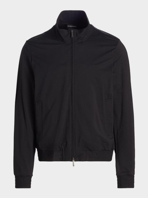EMPORIO ARMANI Men's Seersucker Bomber Jacket