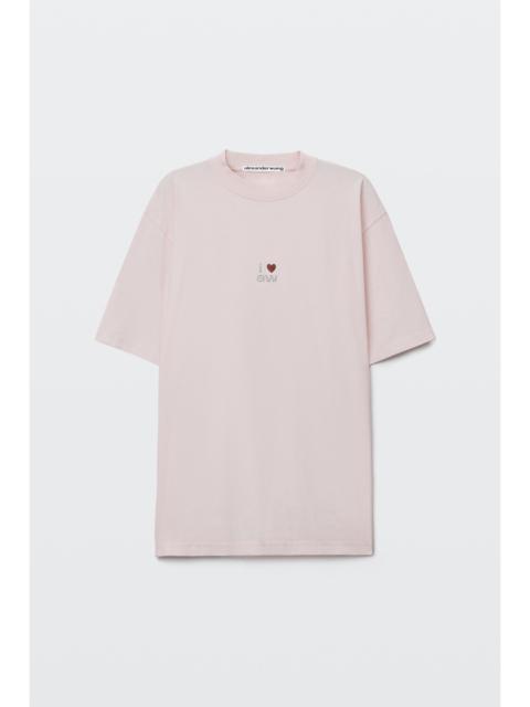 Alexander Wang crystal hotfix i heart aw oversized tee