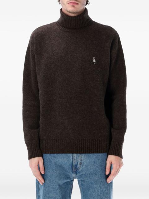 Sporty & Rich roll-neck logo-embroidered T-shirt