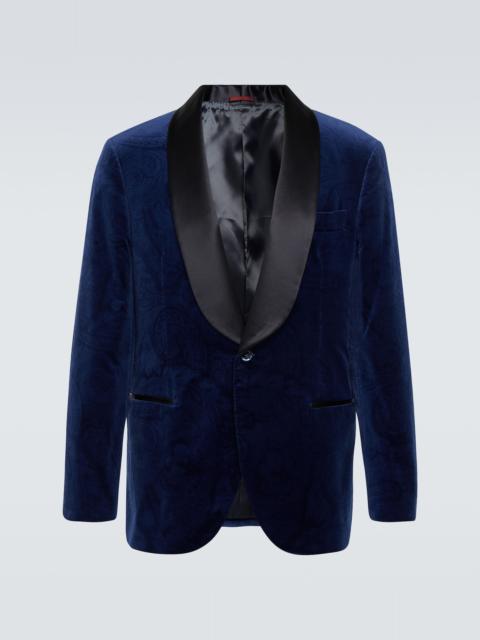 Paisley cotton velvet tuxedo jacket