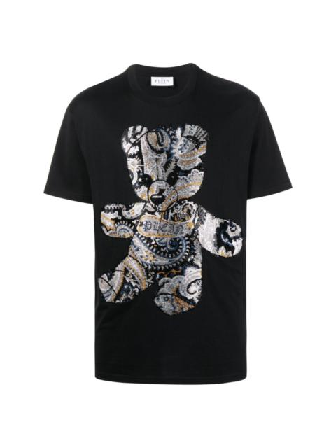 teddy bear-print crystal-embellished T-shirt