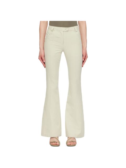 OPEN YY Beige Bootcut Trousers