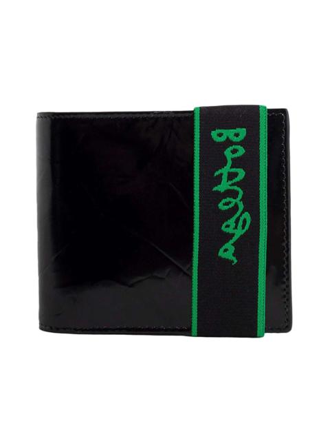 Bottega Veneta Bottega Veneta Elastic Band Bi-fold Wallet Black / Green
