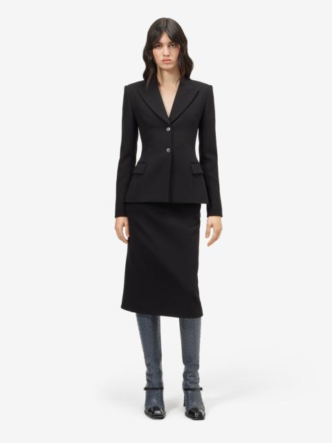 Alexander McQueen Women's Bonded crepe Single-breasted Jacket in Black