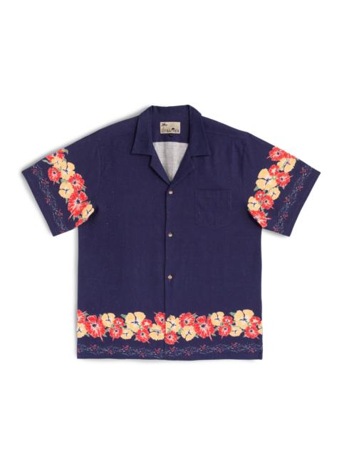 Bather Indigo Ornate Bloom Camp Shirt