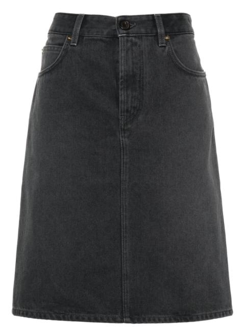 Miu Miu logo-appliqué denim mini skirt