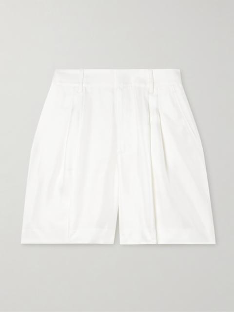 LISA YANG Pleated Silk-twill Shorts