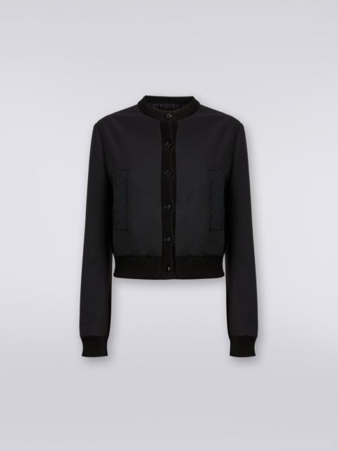 Missoni Wool blend bomber jacket with zigzag inserts