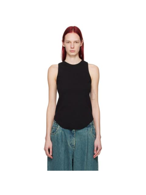 Black Raw Edge Tank Top