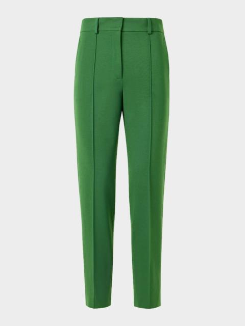 AKRIS Ferry Pintuck Viscose Jersey Tapered-Leg Ankle Pants