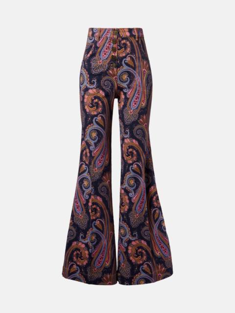 Etro Paisley cotton-blend flared pants