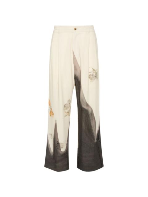 FENG CHEN WANG natural-dyed straight-leg trousers