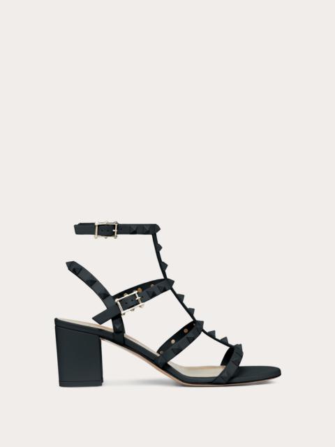 Rockstud Ankle Strap Calfskin Leather Sandal with Tonal Studs 60 mm