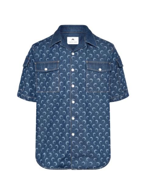 Marine Serre Marine Serre Moon-pattern Denim Shirt