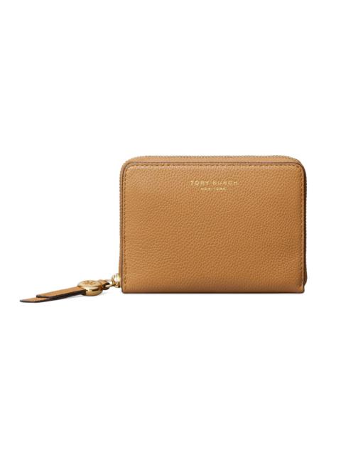 TORY BURCH Women's Romy Textured Leather Zip-Around Wallet - Tiramisu