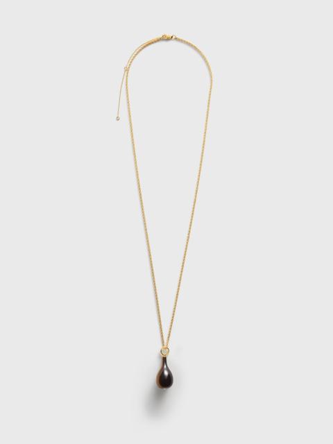 TOTEME Medium tiger's eye drop necklace honey/gold