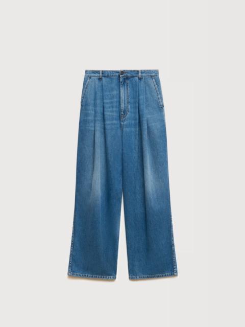 Marni BLUE DENIM TROUSERS WITH DOUBLE PLEATS