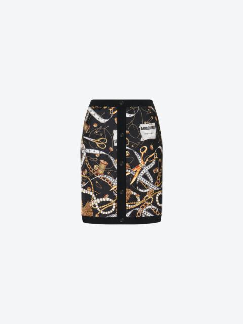 Moschino ALLOVER SARTORIAL WOOL MINISKIRT